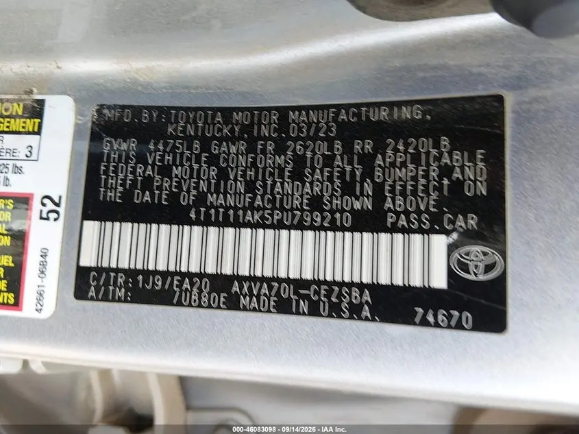 2023 TOYOTA CAMRY SE
