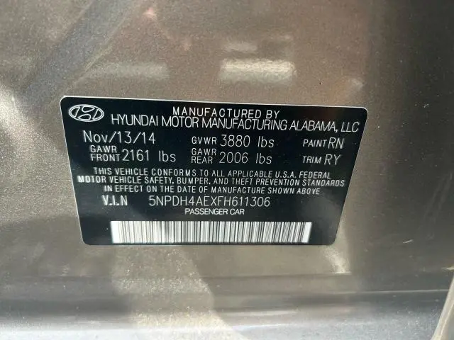2015 HYUNDAI ELANTRA SE  