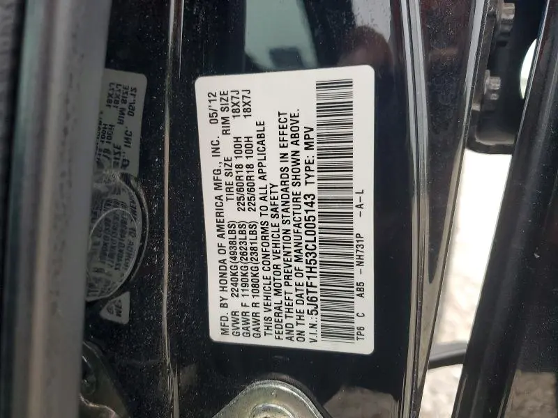 2012 HONDA CROSSTOUR EXL  