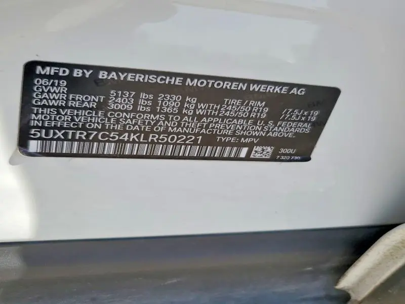2019 BMW X3 SDRIVE30I  