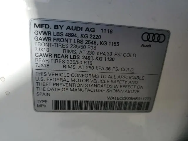 2017 AUDI Q3 PREMIUM  