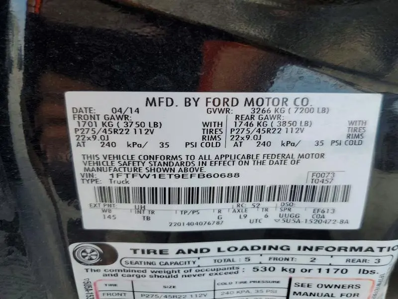 2014 FORD F150 SUPERCREW  