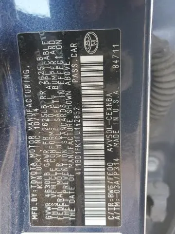 2015 TOYOTA CAMRY HYBRID  