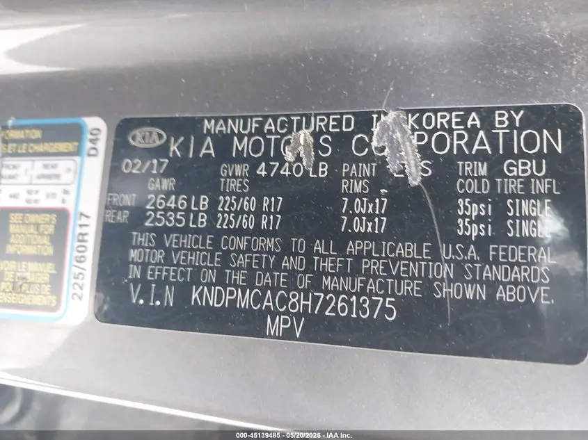2017 KIA SPORTAGE LX