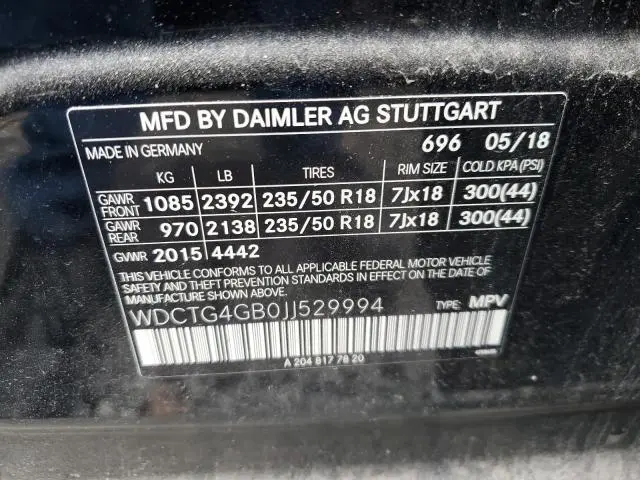 2018 MERCEDES-BENZ GLA 250 4MATIC  