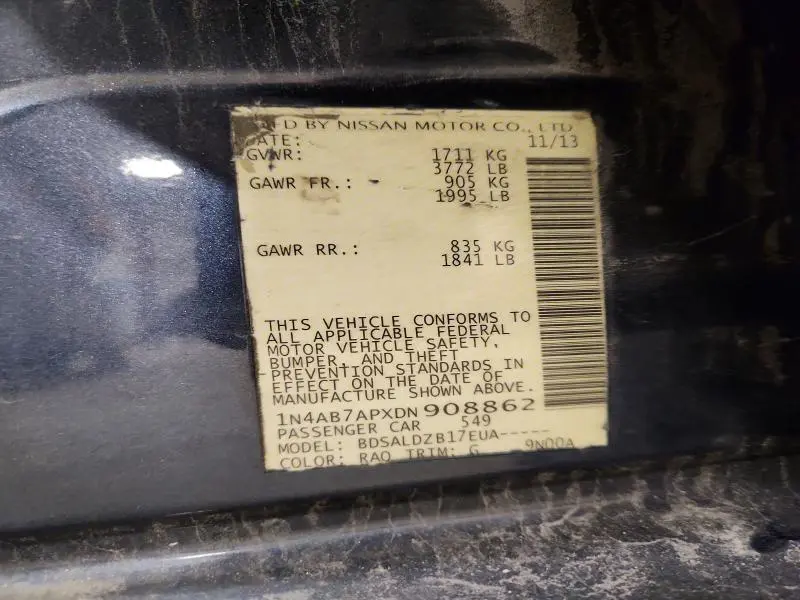 2013 NISSAN SENTRA SV  