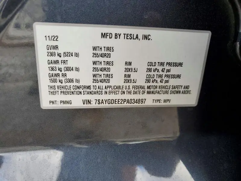 2023 TESLA MODEL Y   