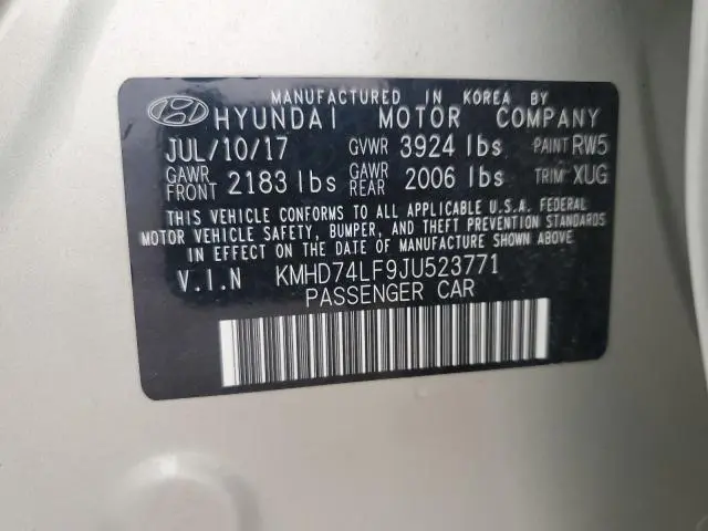 2018 HYUNDAI ELANTRA SE  