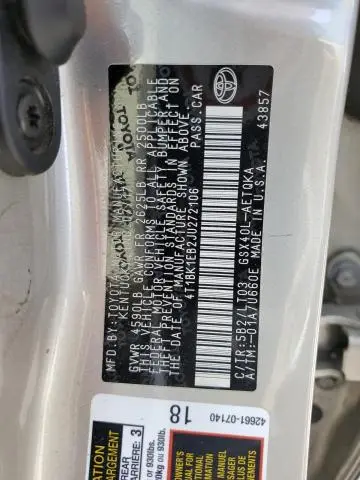 2018 TOYOTA AVALON XLE