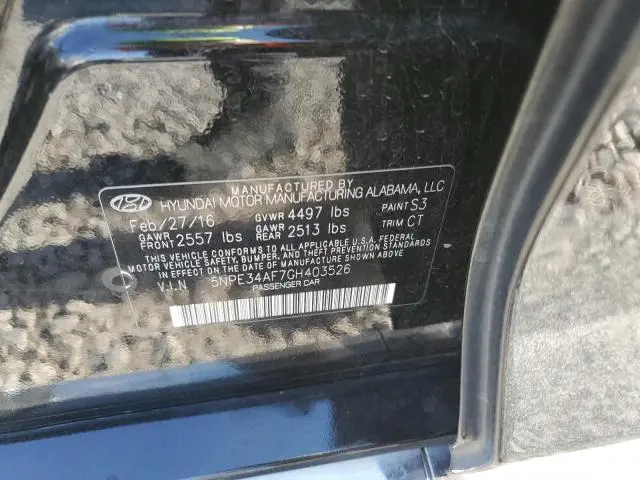 2016 HYUNDAI SONATA SPORT  