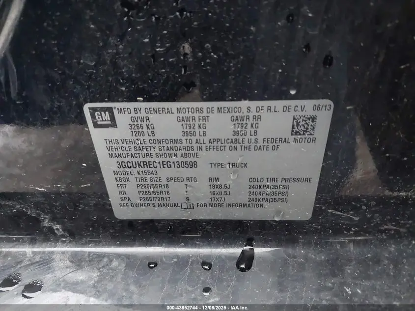 2014 CHEVROLET SILVERADO 1500 2LT