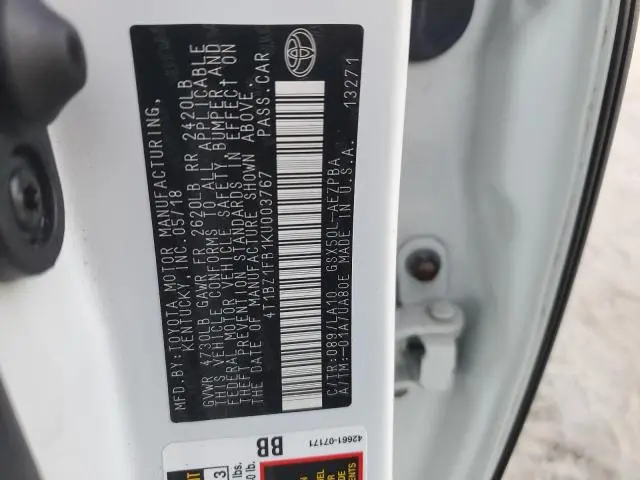 2019 TOYOTA AVALON XLE  