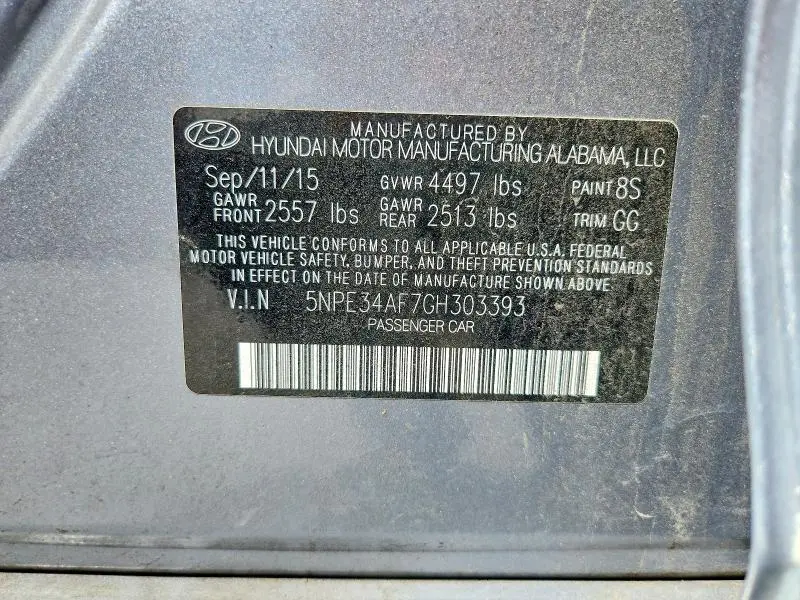 2016 HYUNDAI SONATA LIMITED  