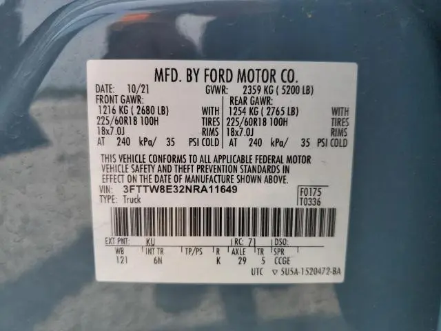 2022 FORD MAVERICK XL  