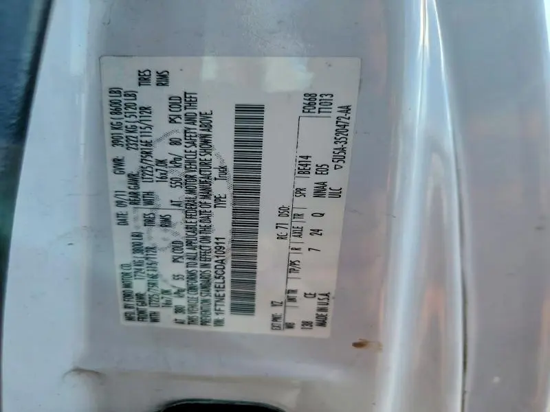 2012 FORD ECONOLINE E150 VAN  