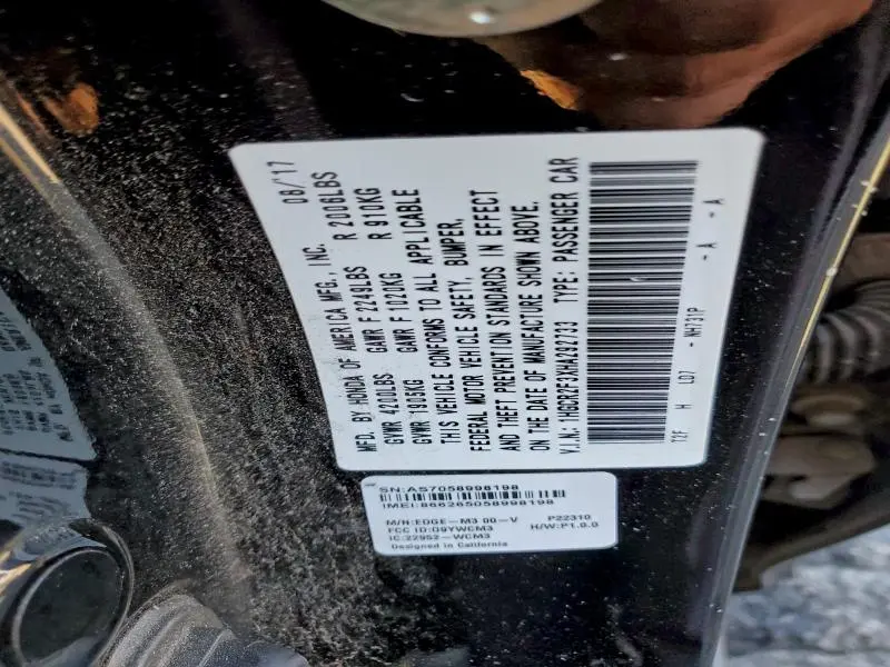 2017 HONDA ACCORD LX  