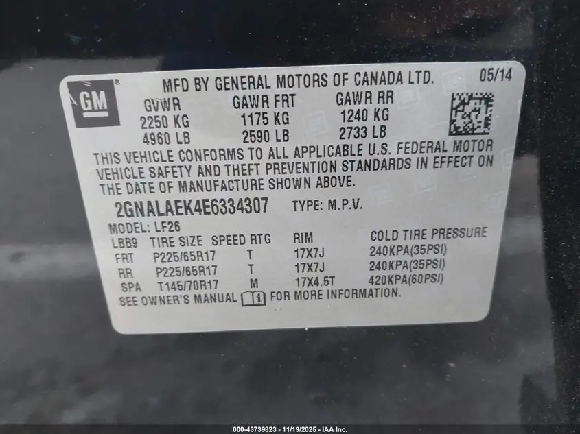 2014 CHEVROLET EQUINOX LS