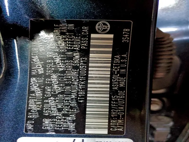 2015 TOYOTA CAMRY LE  