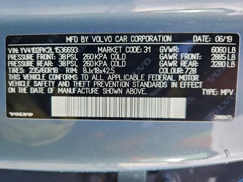 2020 VOLVO XC90 T5 MOMENTUM  