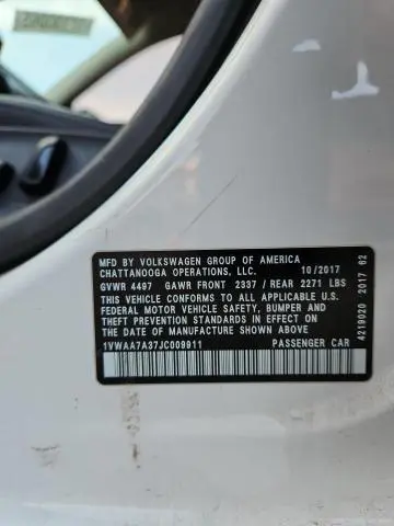 2018 VOLKSWAGEN PASSAT S  