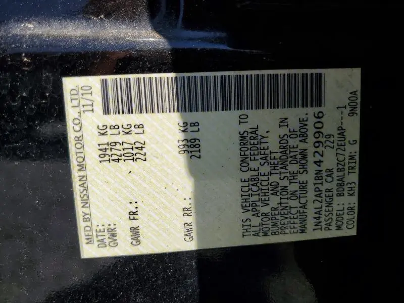 2011 NISSAN ALTIMA 2.5  