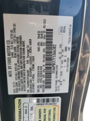 2015 FORD MUSTANG GT