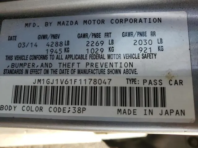 2015 MAZDA 6 TOURING  