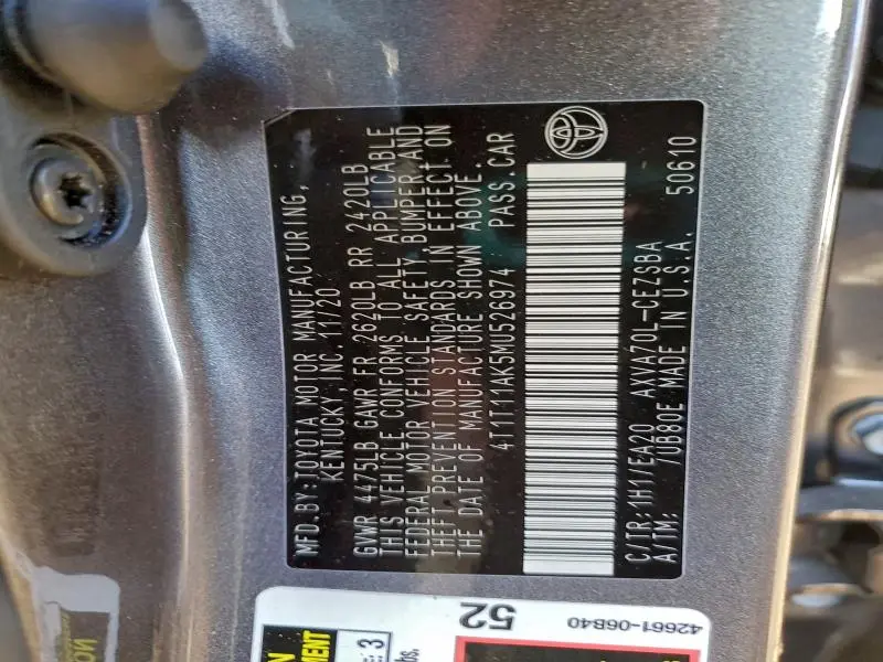 2021 TOYOTA CAMRY SE  