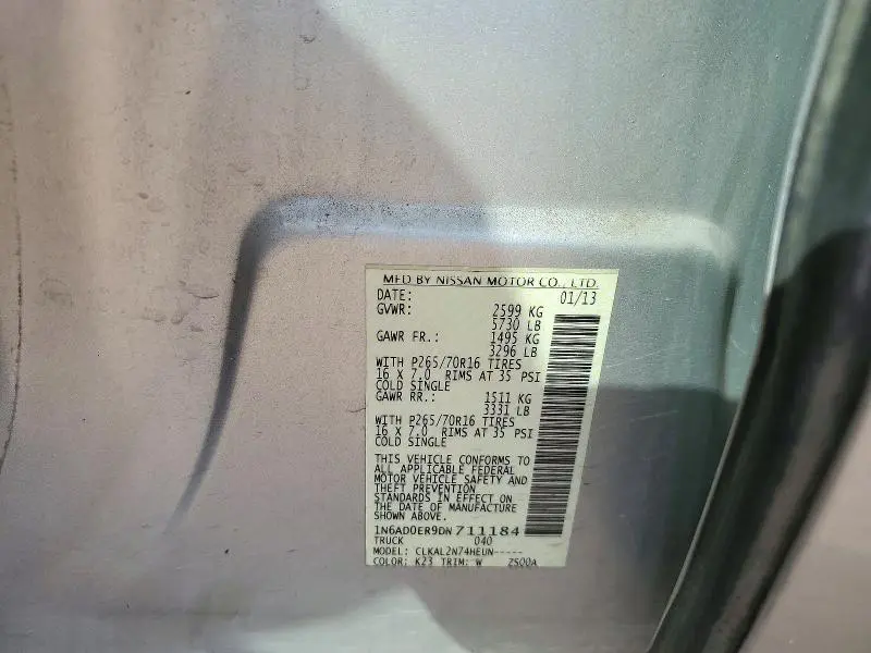 2013 NISSAN FRONTIER S  