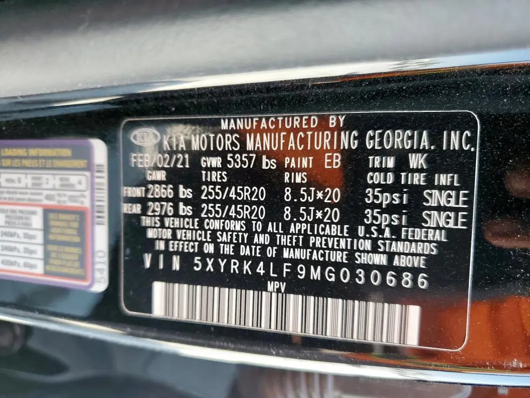 2021 KIA SORENTO SX  