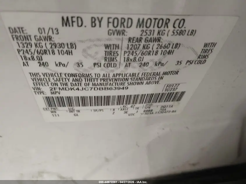 2013 FORD EDGE SEL