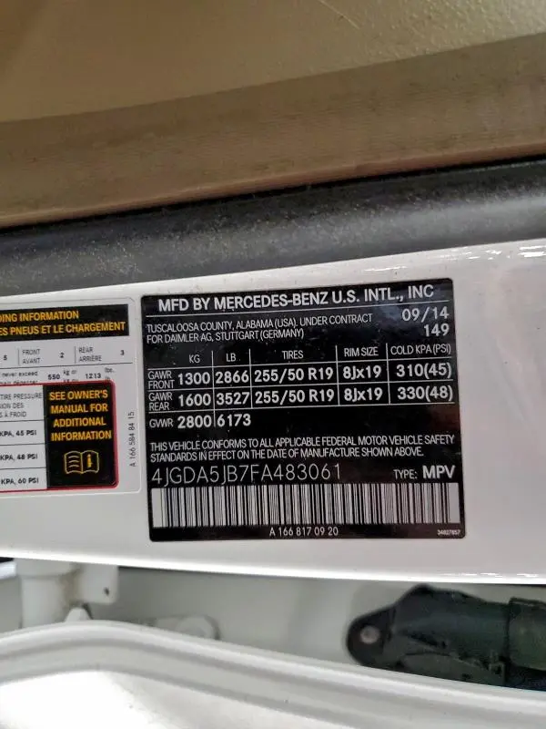 2015 MERCEDES-BENZ ML 350  