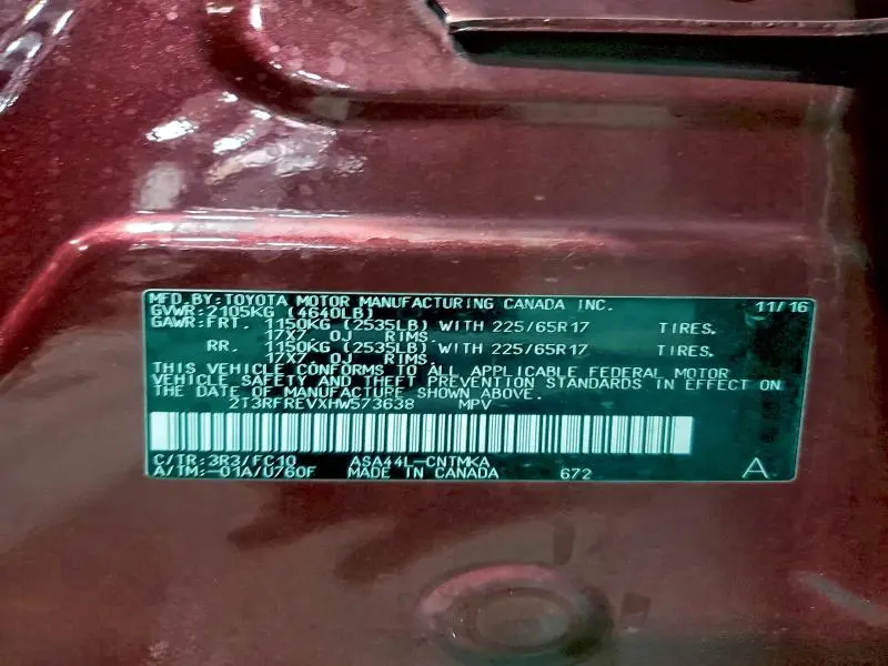 2017 TOYOTA RAV4 XLE  