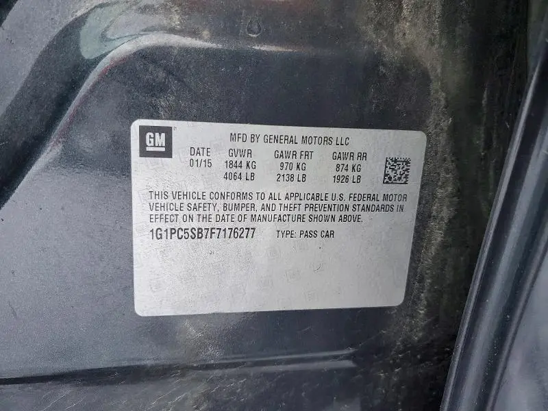 2015 CHEVROLET CRUZE LT  