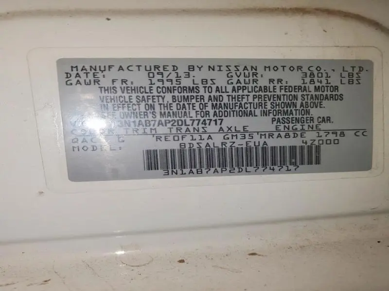 2013 NISSAN SENTRA S  