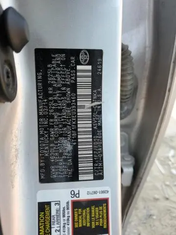 2014 TOYOTA CAMRY L  