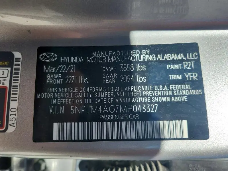 2021 HYUNDAI ELANTRA SEL  