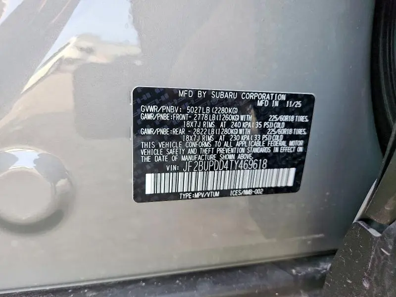 2026 SUBARU OUTBACK LIMITED  