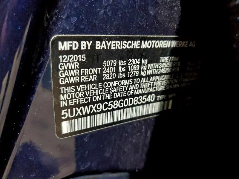 2016 BMW X3 XDRIVE28I  