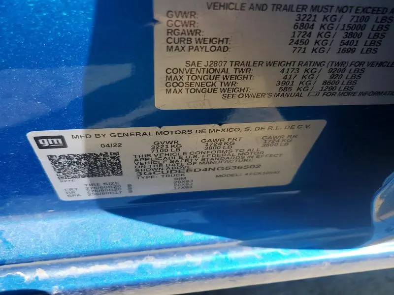2022 CHEVROLET SILVERADO K1500 RST  