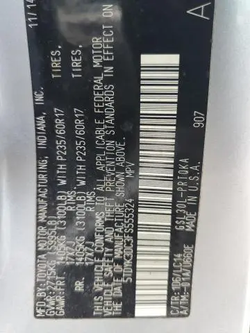 2015 TOYOTA SIENNA XLE  