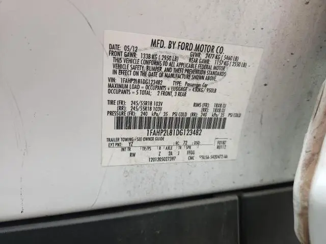 2013 FORD TAURUS POLICE INTERCEPTOR  