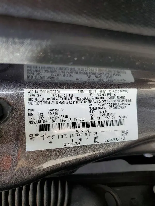 2014 FORD FOCUS S  