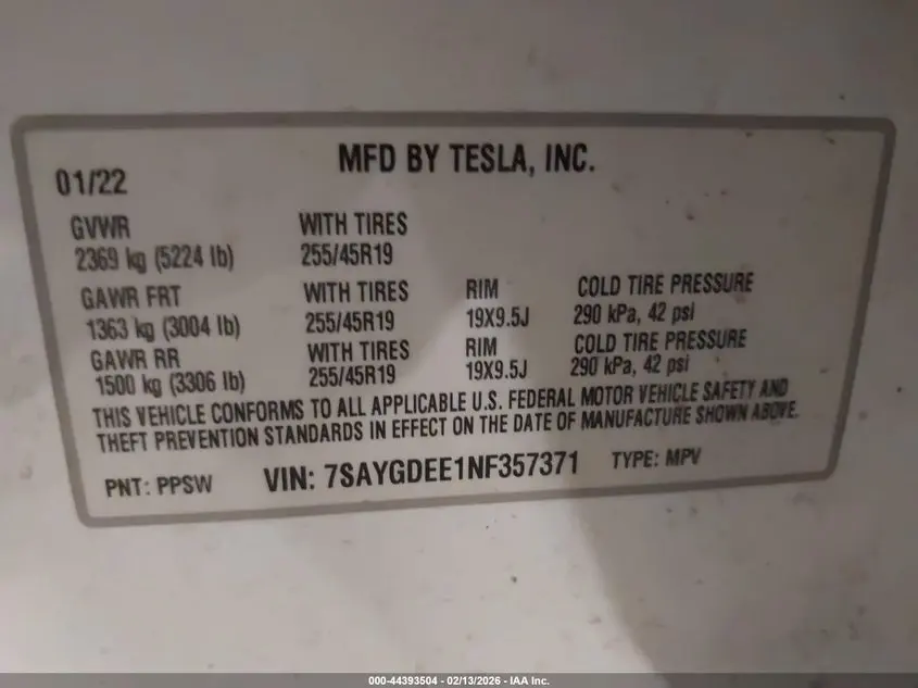 2022 TESLA MODEL Y LONG RANGE DUAL MOTOR ALL-WHEEL DRIVE