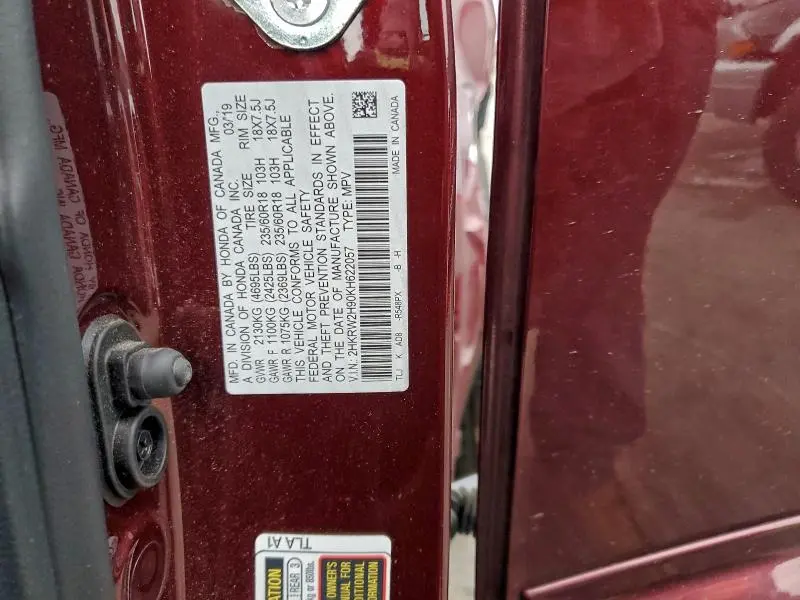 2019 HONDA CR-V TOURING  