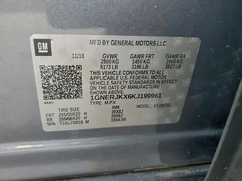 2019 CHEVROLET TRAVERSE RS  