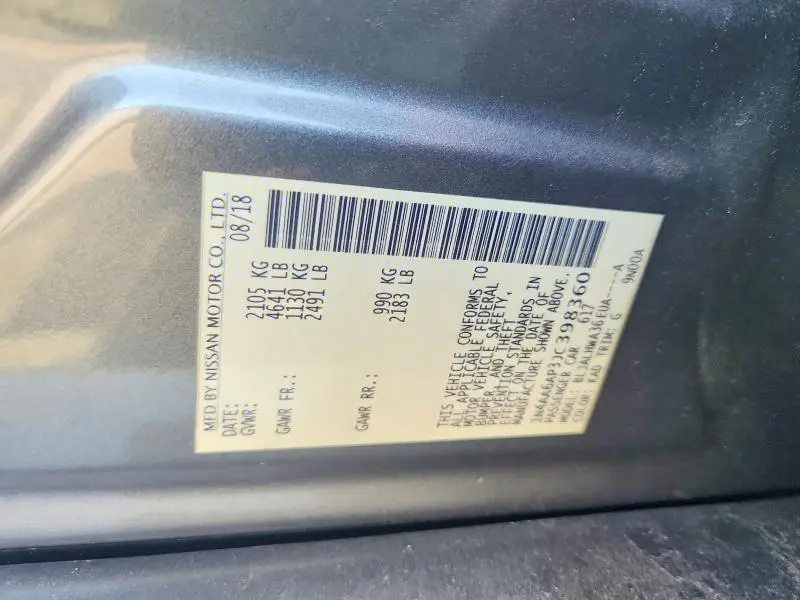 2018 NISSAN MAXIMA 3.5 S  