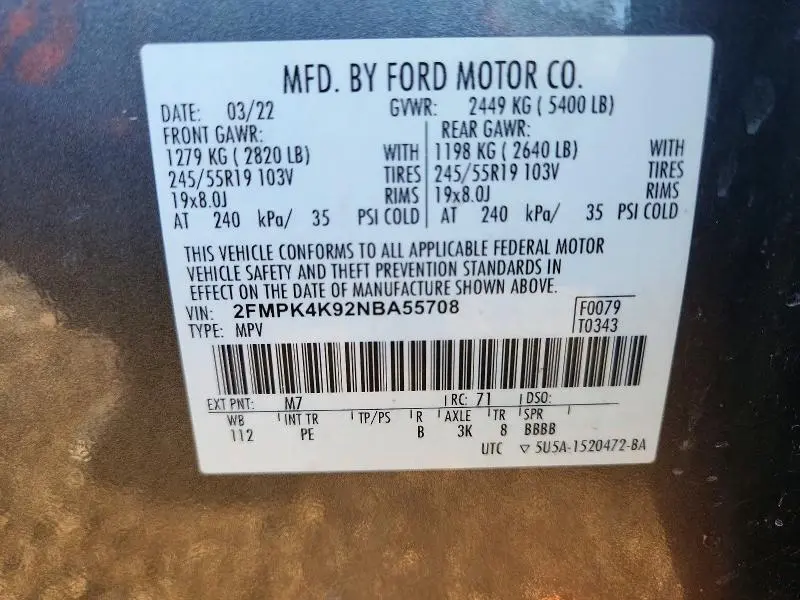 2022 FORD EDGE TITANIUM  