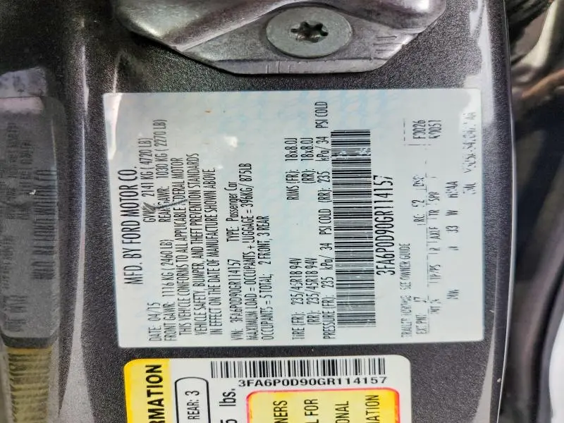 2016 FORD FUSION TITANIUM  