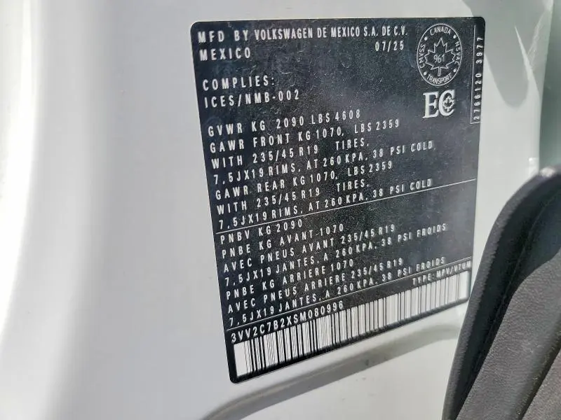 2025 VOLKSWAGEN TAOS SE BLACK  